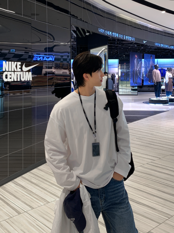 LOOKPLE（ルックプル）の「Look Nade USA Cotton Team Overfit Long Sleeve T-Shirt（Tops）」