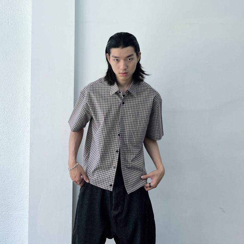 Relaxed Fine Check Shirt