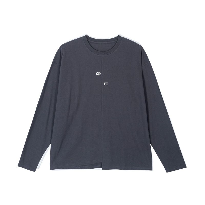 GRAFFITIONMIND（グラフィティオンマインド）の「[GRFT] GRFT SPLIT LONG SLEEVE TEE (CHARCOAL)（Tops）」