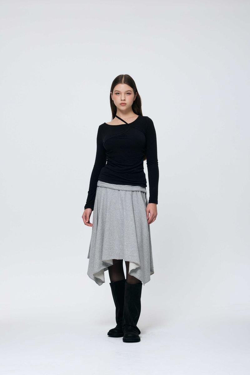 MUREN SHIRRING TOP / BLACK