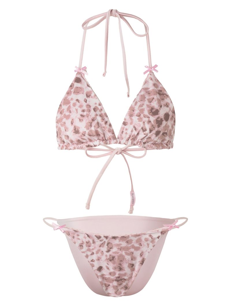 REVERSIBLE TRIANGLE BIKINI (BABY PINK/LEOPARD)