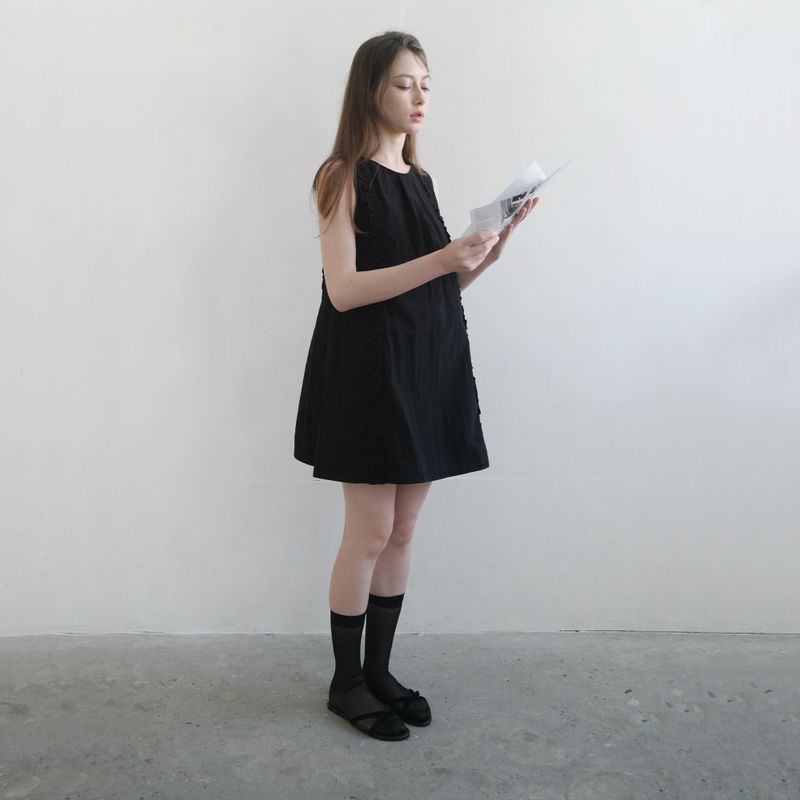 Black Ruffle Mini Dress