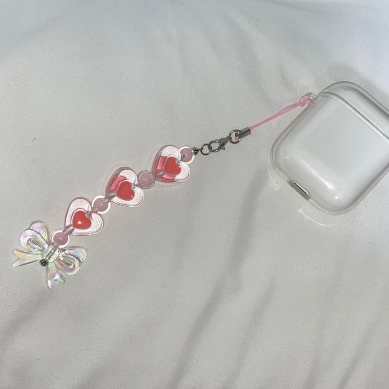 MADE coral ribbon Keyring