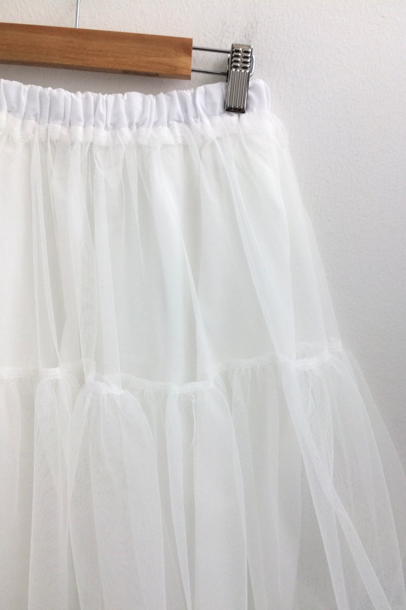 soft shirring frill skirt