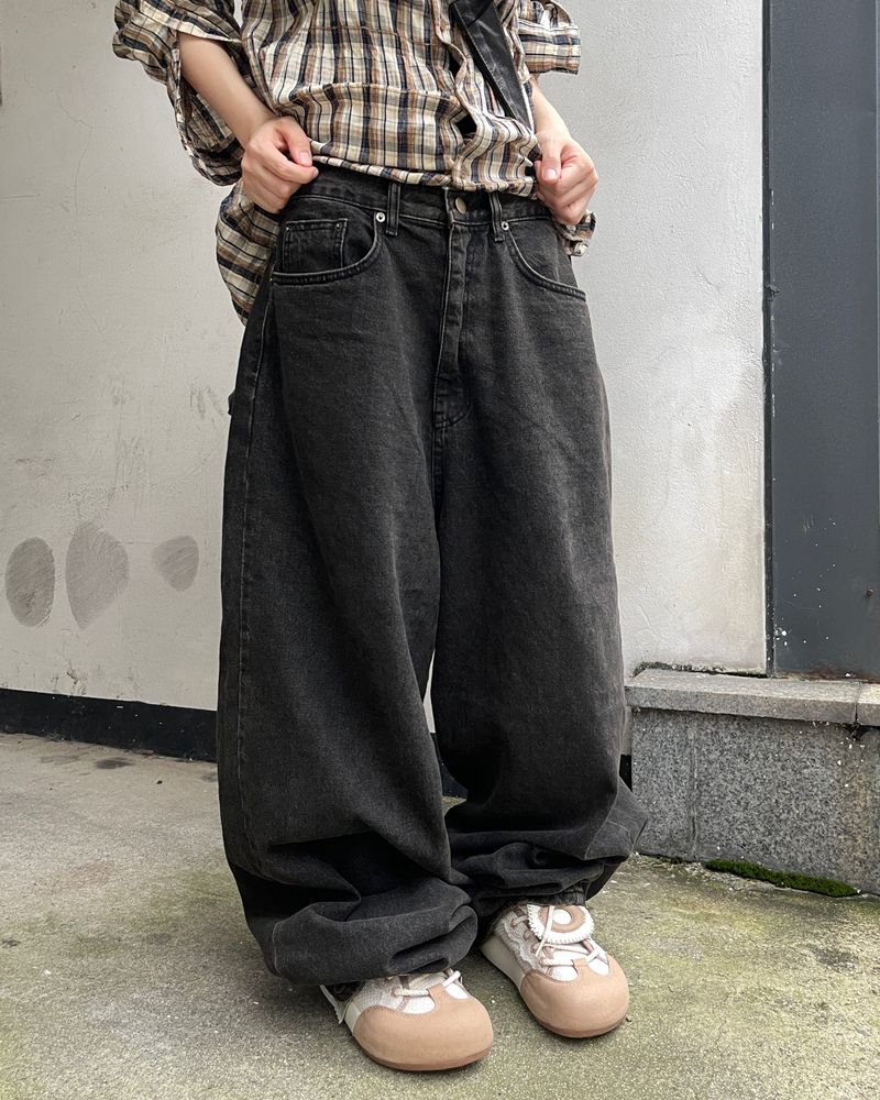 Darky wide balloon denim pants