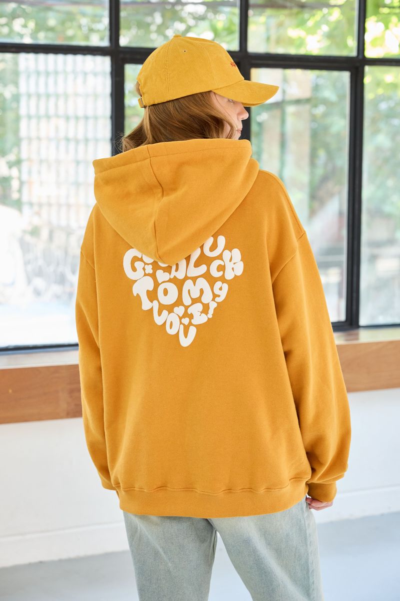 GOODLUCK HEART HOODIE / MUSTARD