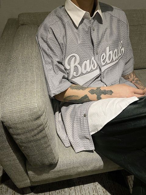 メッシュベースボールシャツ