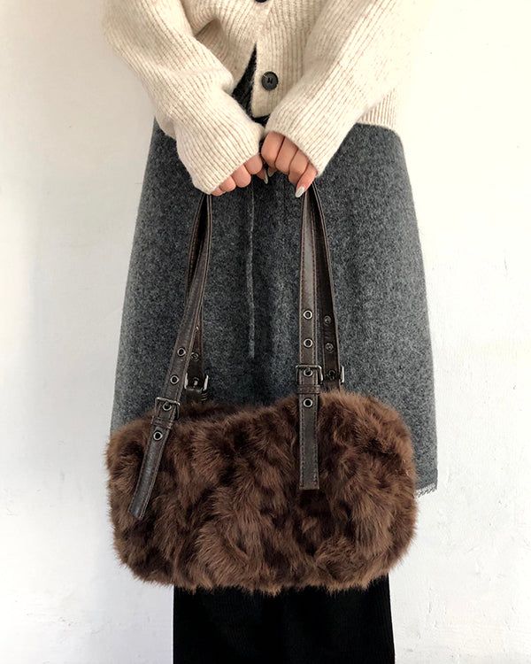 Hoin Leopard Fur Shoulder Bag