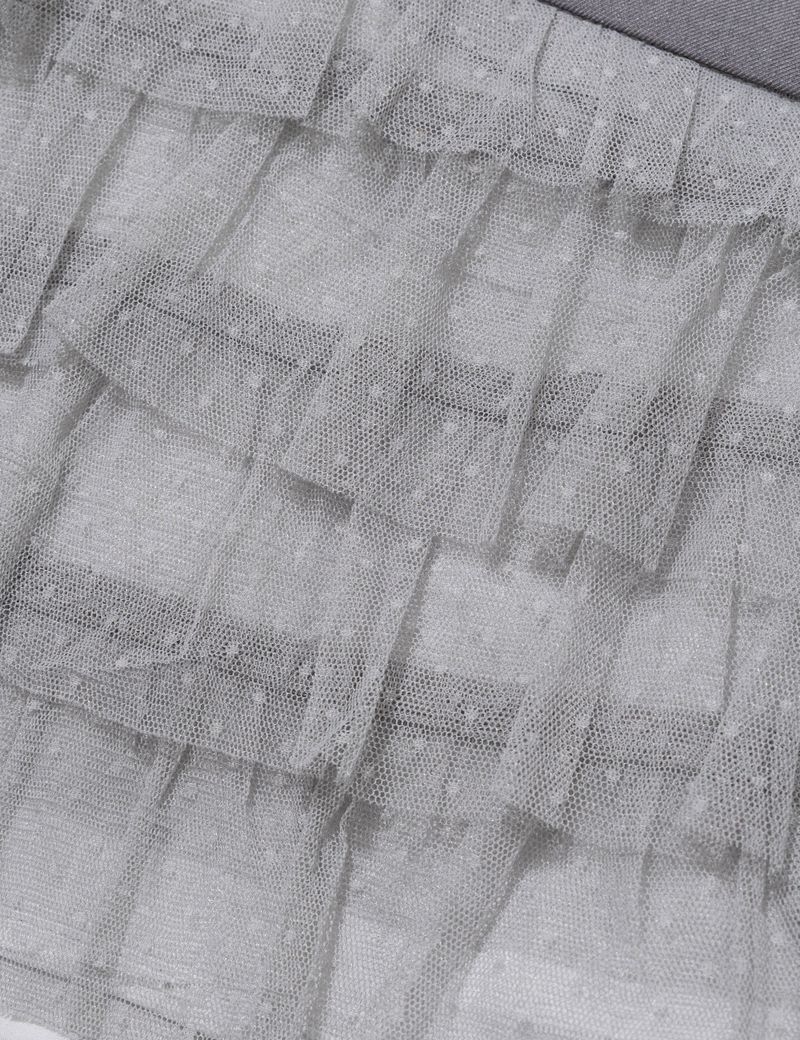 DOT MESH CANCAN SKIRT(GREY)