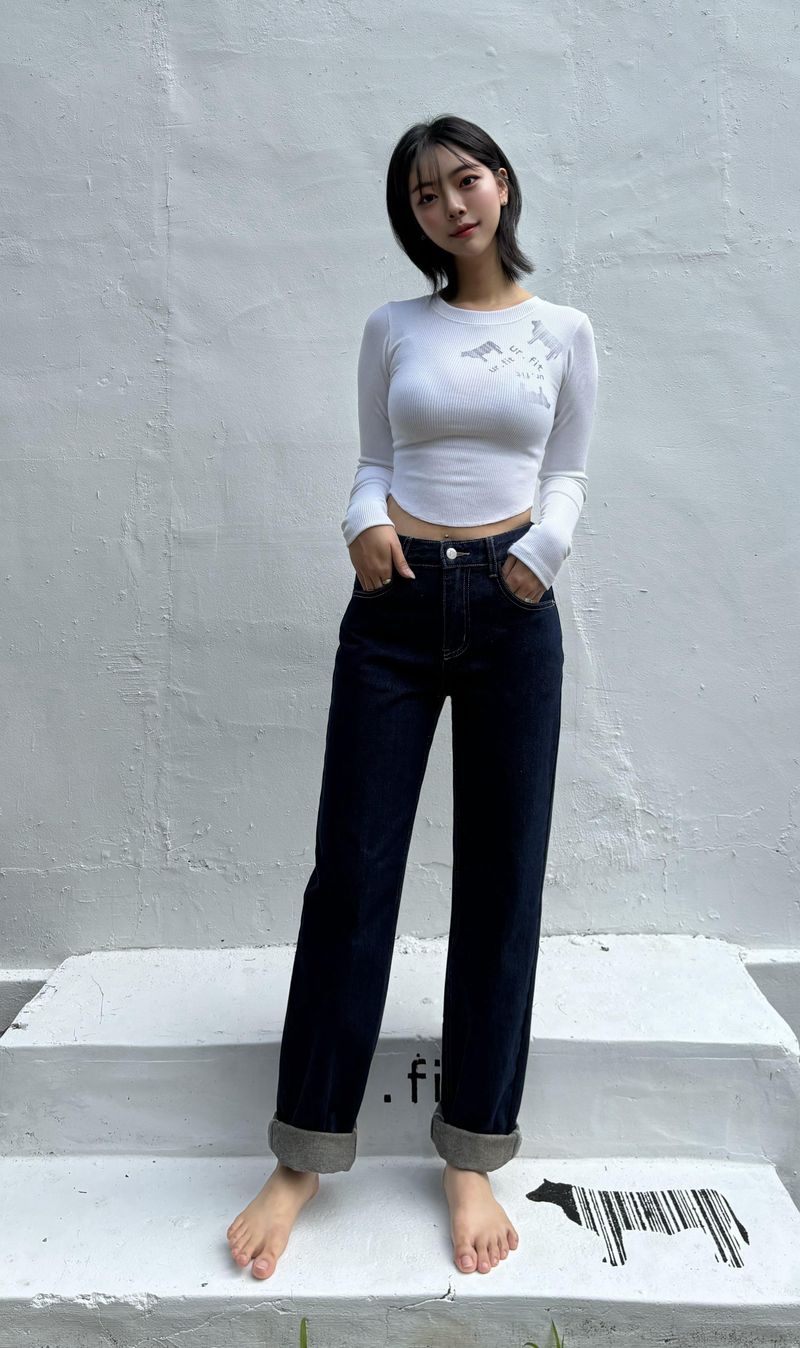 DARK BLUE STANDARD FIT DENIM PANTS code 23003