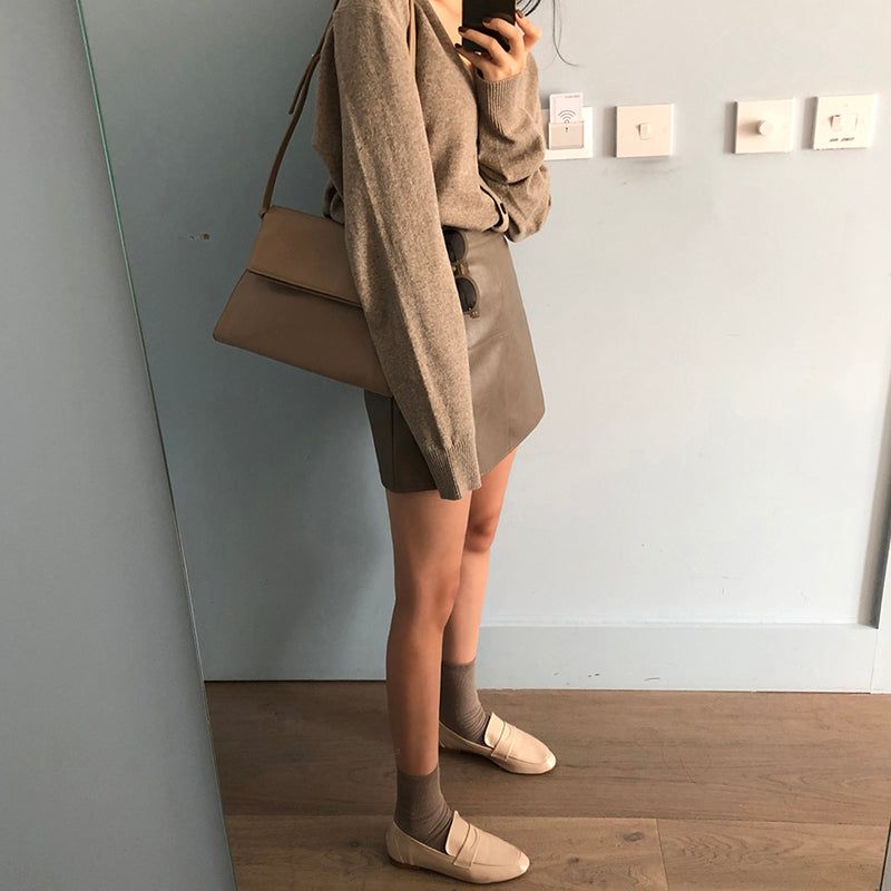 Bullet leather skirt