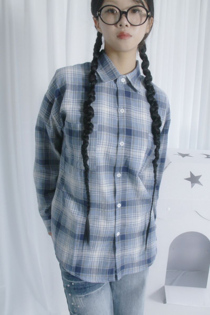 Checkered Over Fit Collar Shirt