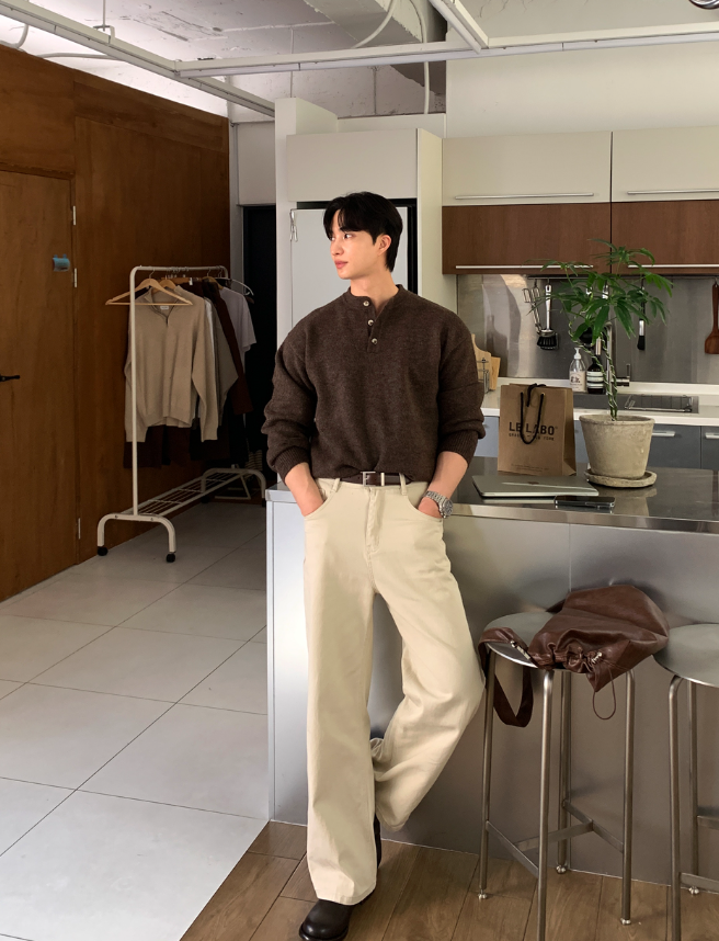 Belif Basic Henry Neck Overfit Knit