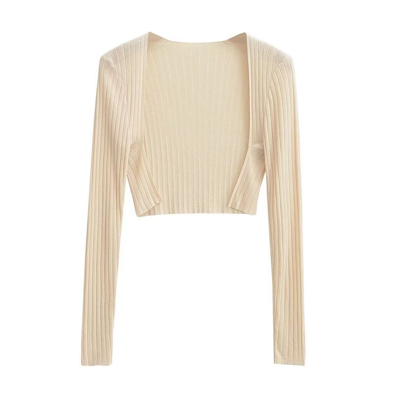 Rib Crop Bolero Cardigan