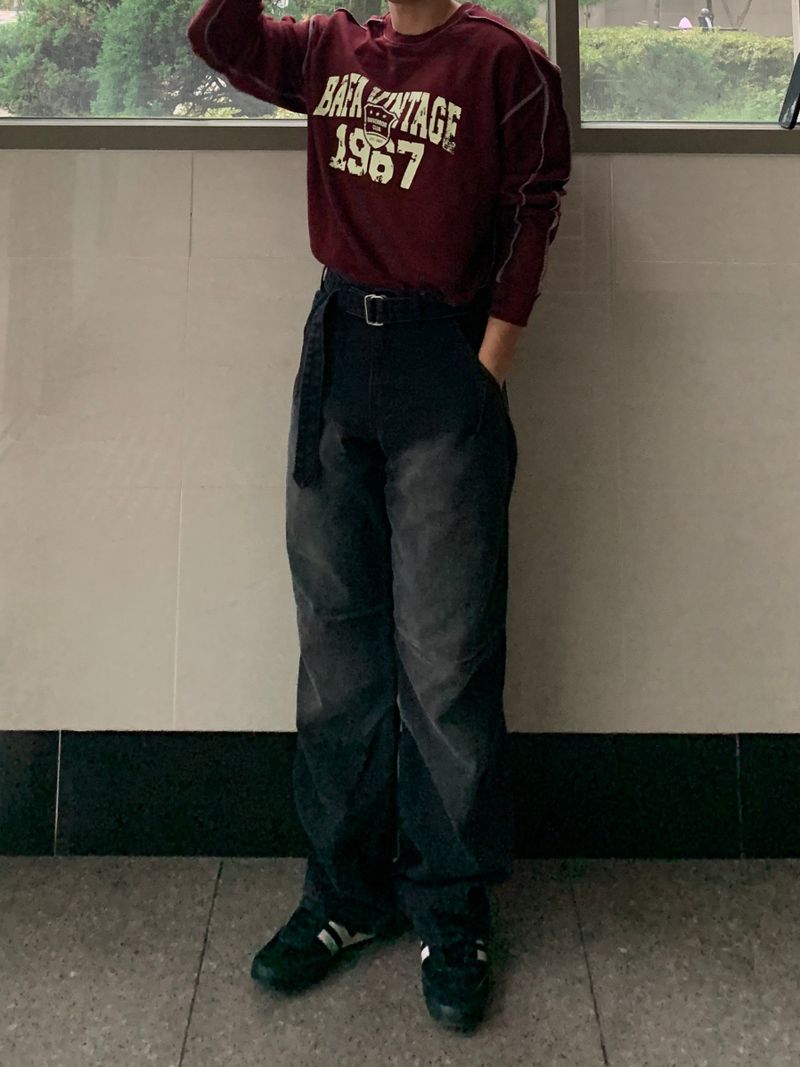 Dart Belt Straight Denim