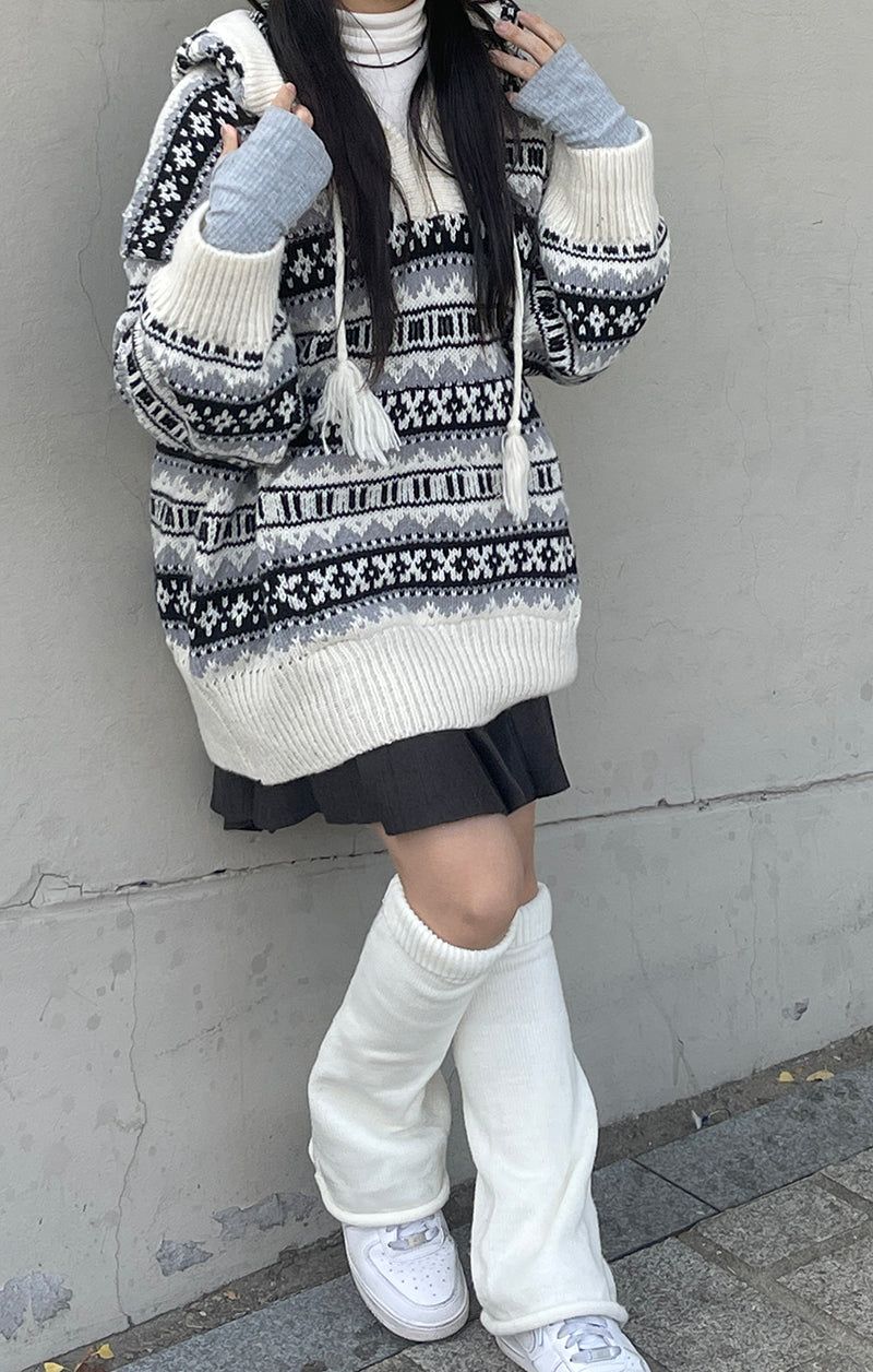Igloo hooded long knitwear