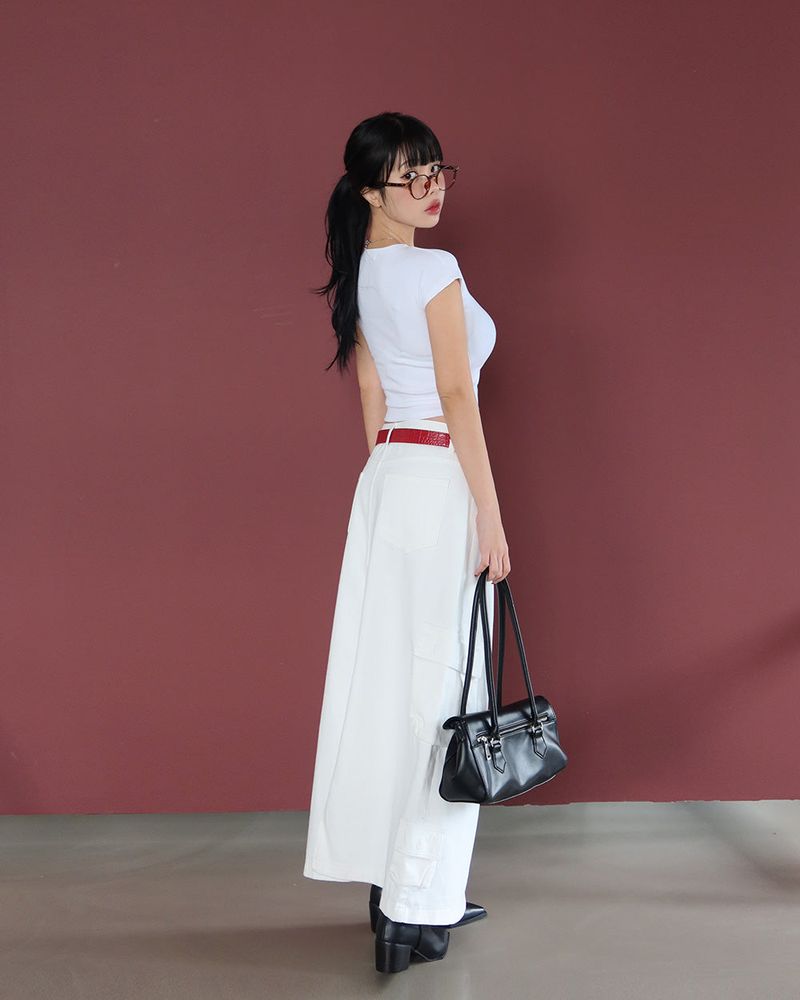 Soft cropped short-sleeved T-shirt