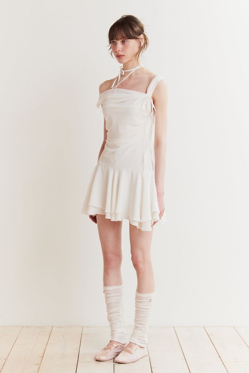 LILY FRILL DRESS ivory