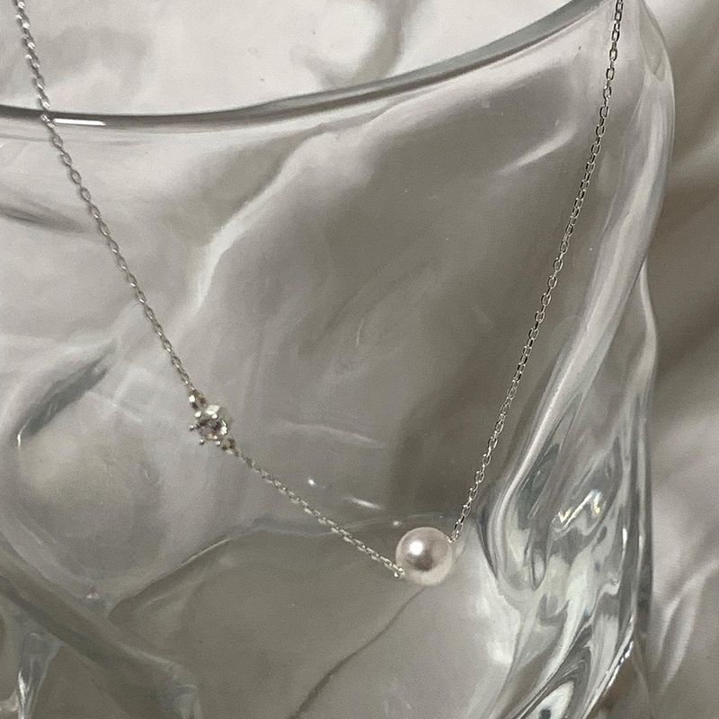 (silver925) パールキュービックネックレス *silver