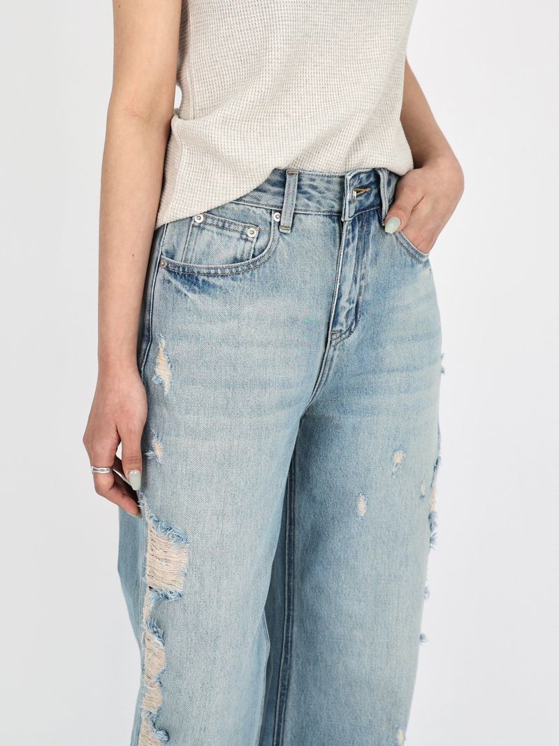 TEEN DESTROYED SLIM WIDE DENIM code 26231
