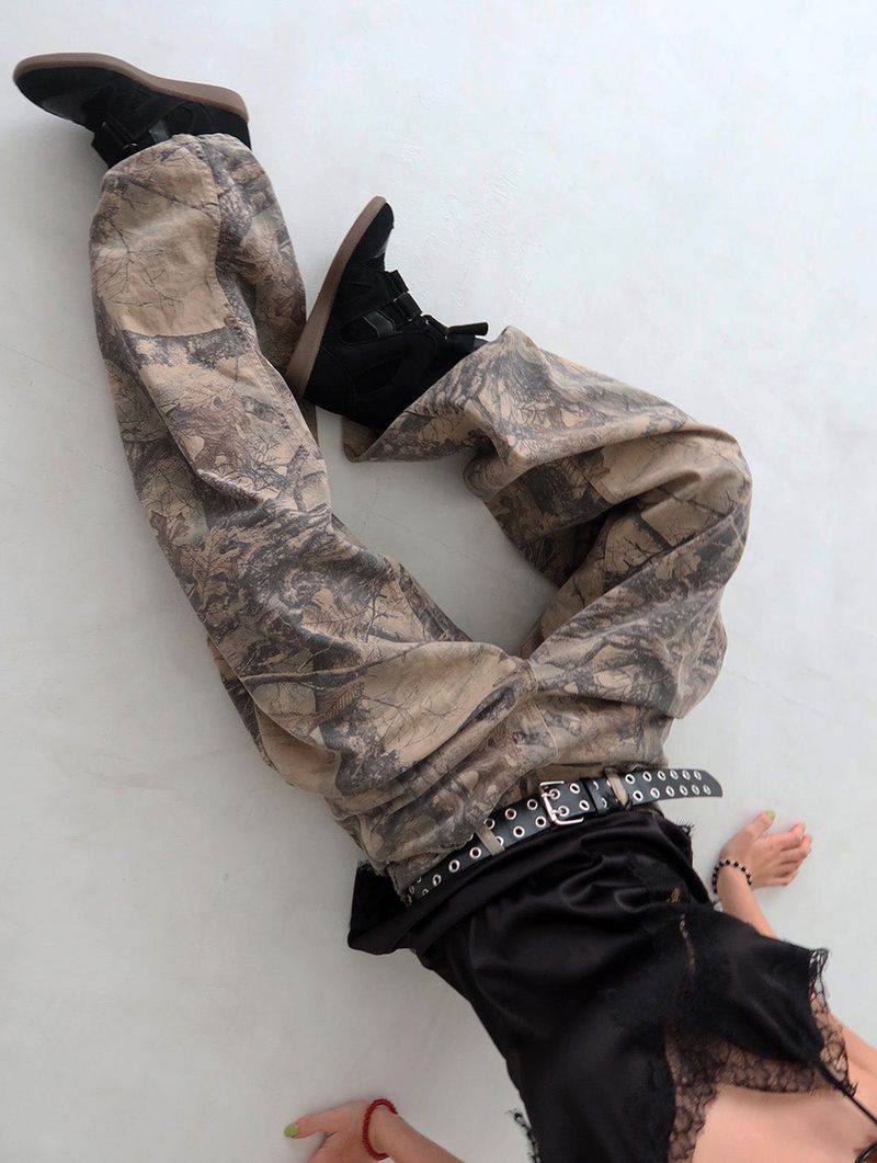[UNISEX] Tree Camo Balloon Wide Pants