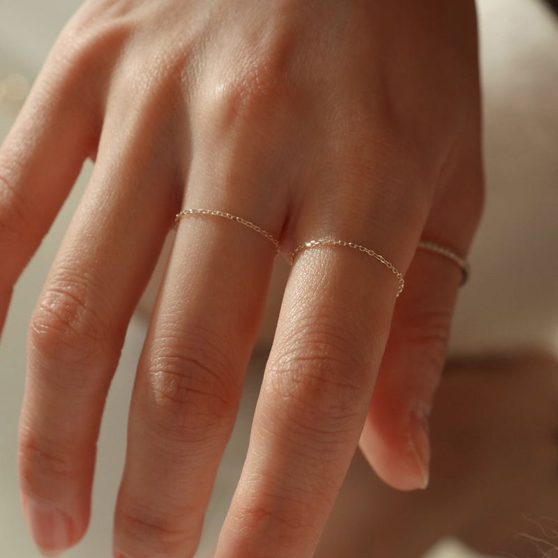 14K gold basic chain ring