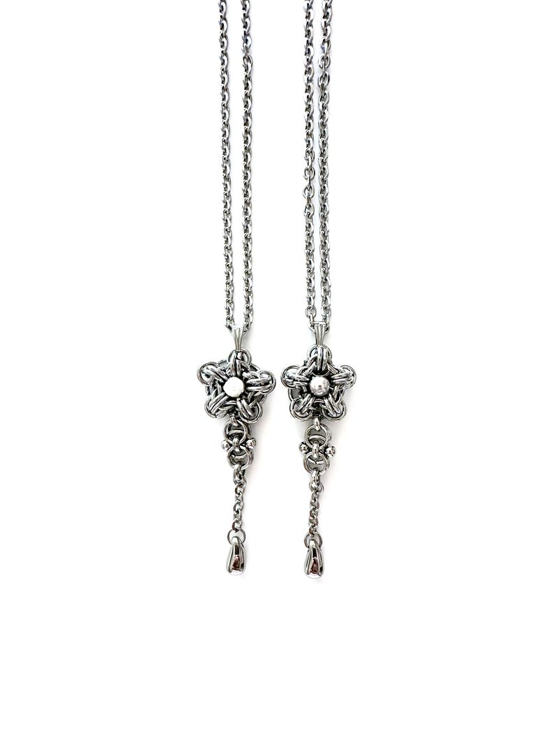 Pearl Encrusted O-ring Necklace (size: 2type) (color: 2type)