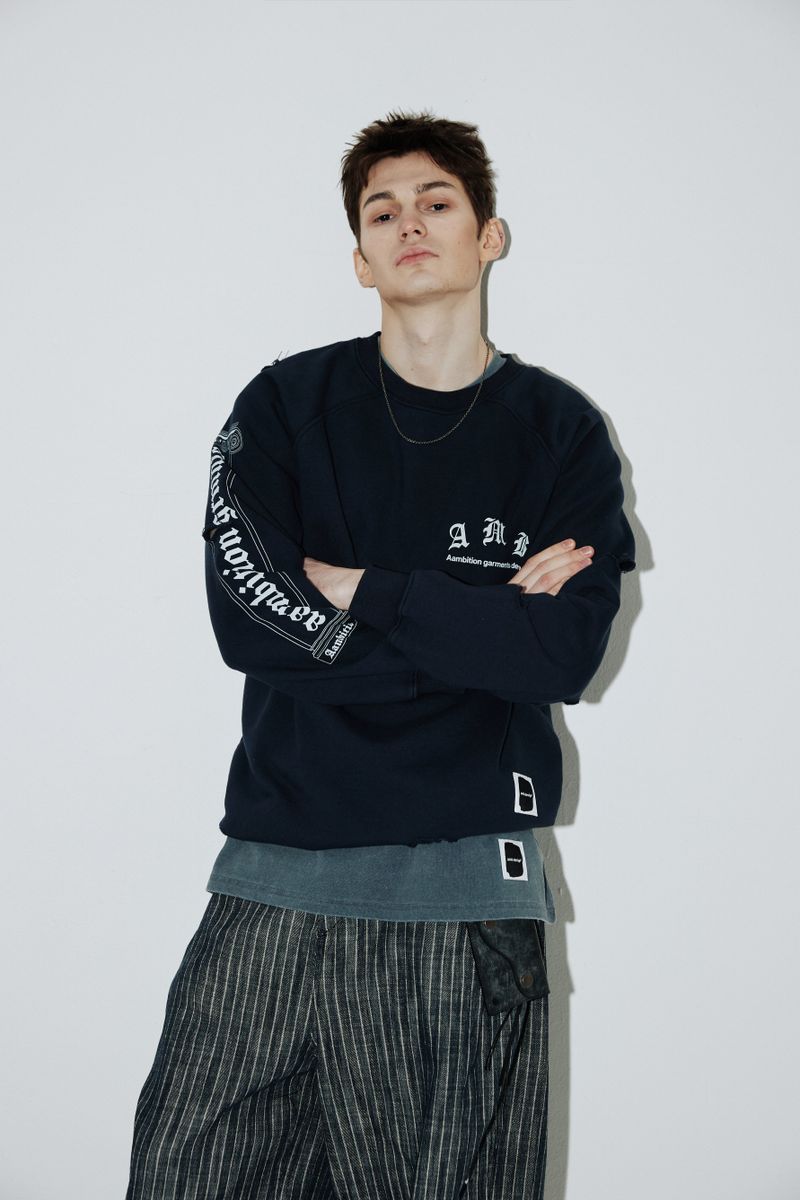 Column Sweat-Shirts (Washed-Navy)