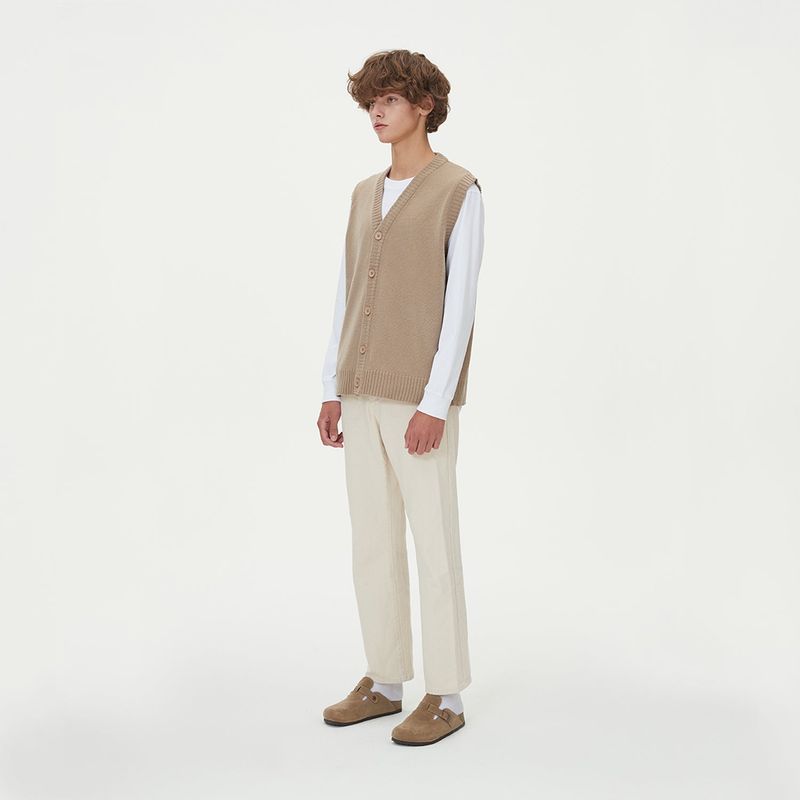 BLONDNINE（ブロンドナイン）の「BUTTONS KNIT VEST_MOCHA（Tops）」