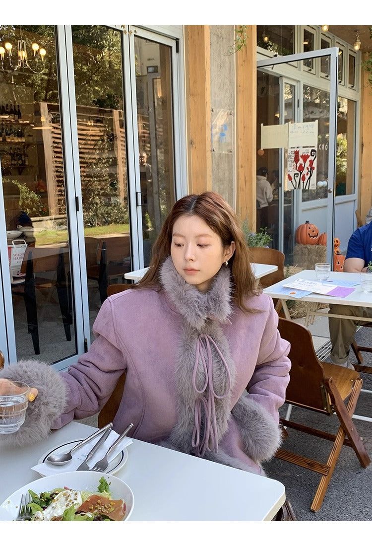Lavender Mink Strap Mustang Jacket