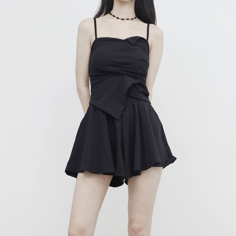 pesh string bolero + shirring sleeveless + shorts set