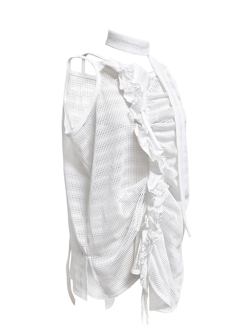  MASH FLOWING SLEEVELESS . WHITE