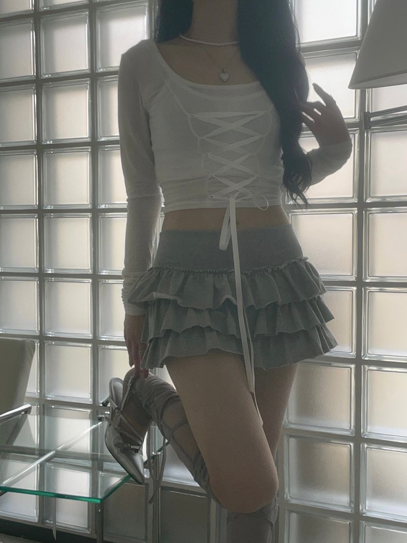 cotton frill cancan skirt