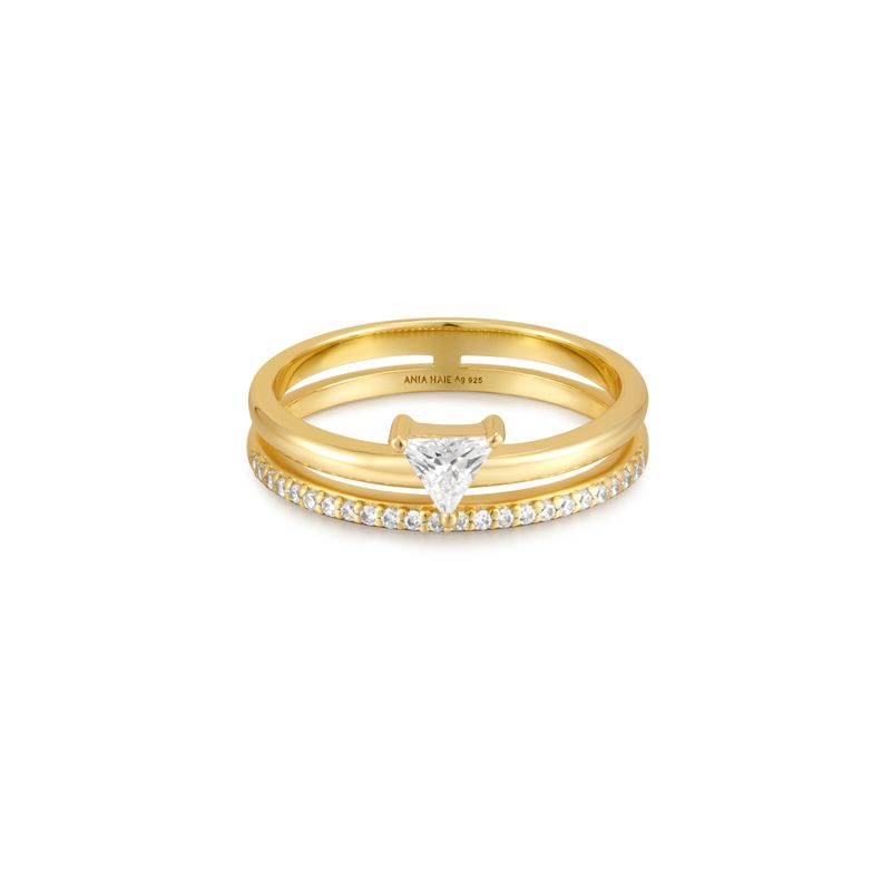 ANIA HAIE（アニア ハイエ）の「ダブルホワイトトライアングル 925 シルバーリング R059-04G（アクセサリー）」