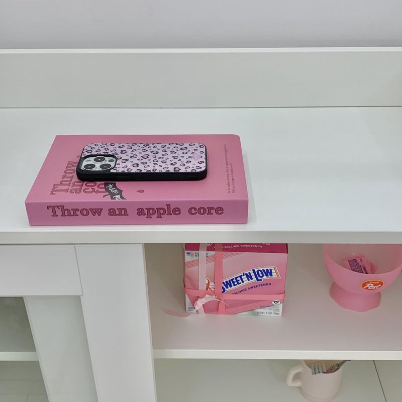 [MADE] leopard glass bumper case(pinkheart)