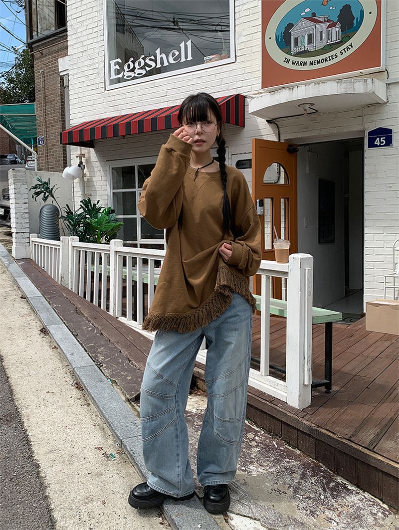 FRINGE TASSEL SWEAT SHIRT (3C)