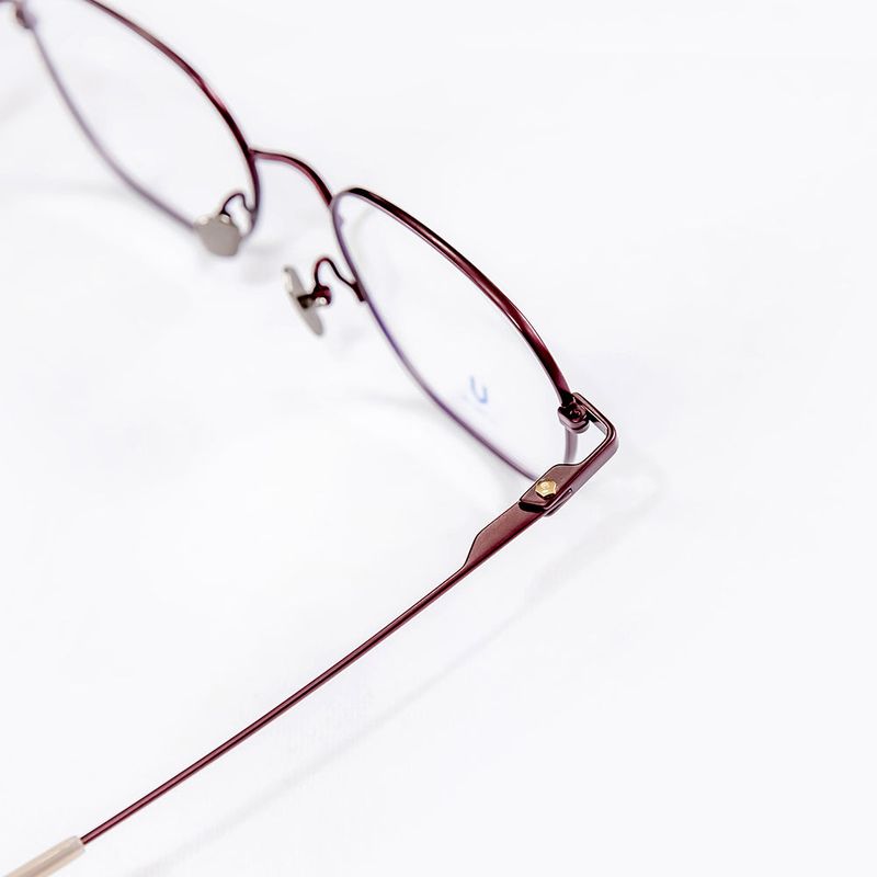 Knouun Square titanium glasses CODE. 103. C Brown