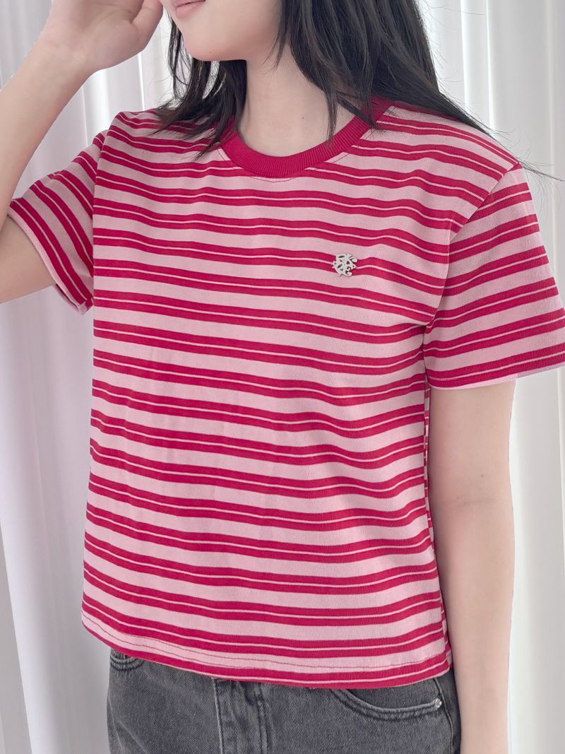 SYMBOL MULTI STRIPE HALF T-SHIRT