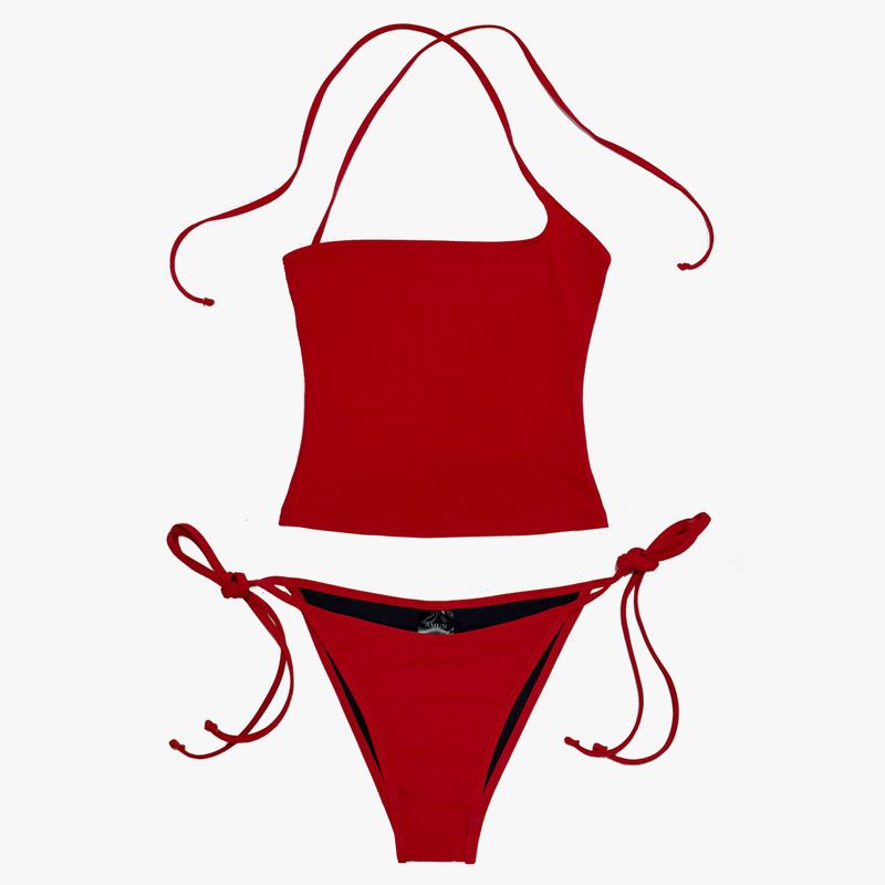Nati asymmetric bikini - rich red
