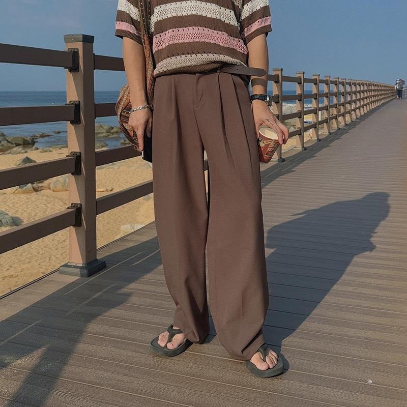 ASCLO Deep Two Tuck Wide Slacks (4color)