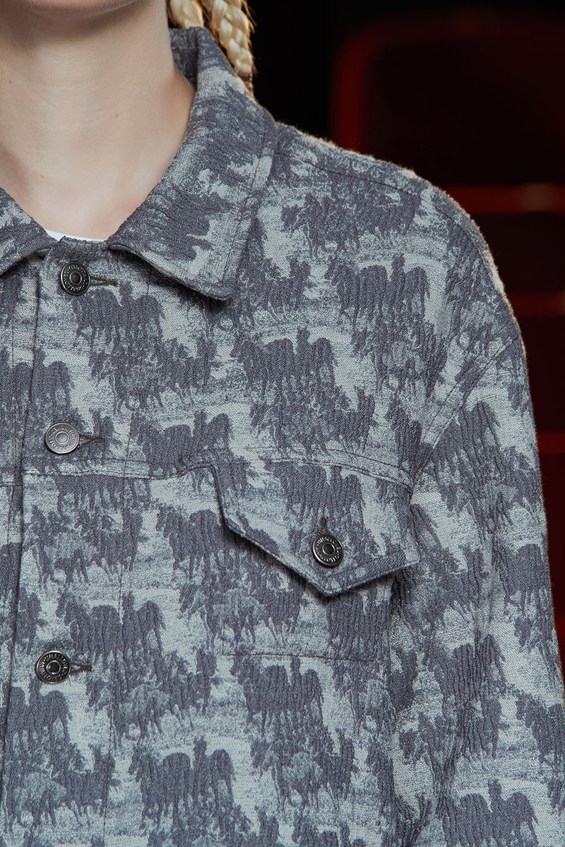 WAVE JACQUARD JACKET / GREY