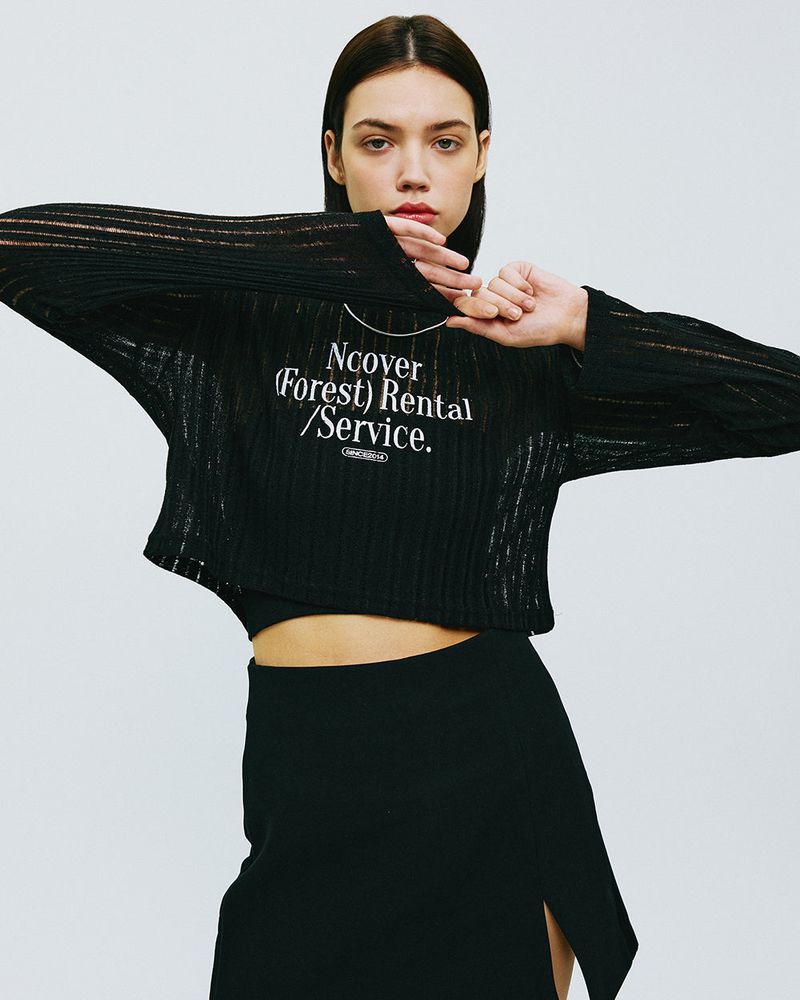 RENTAL FOREST TYPO KNIT-BLACK