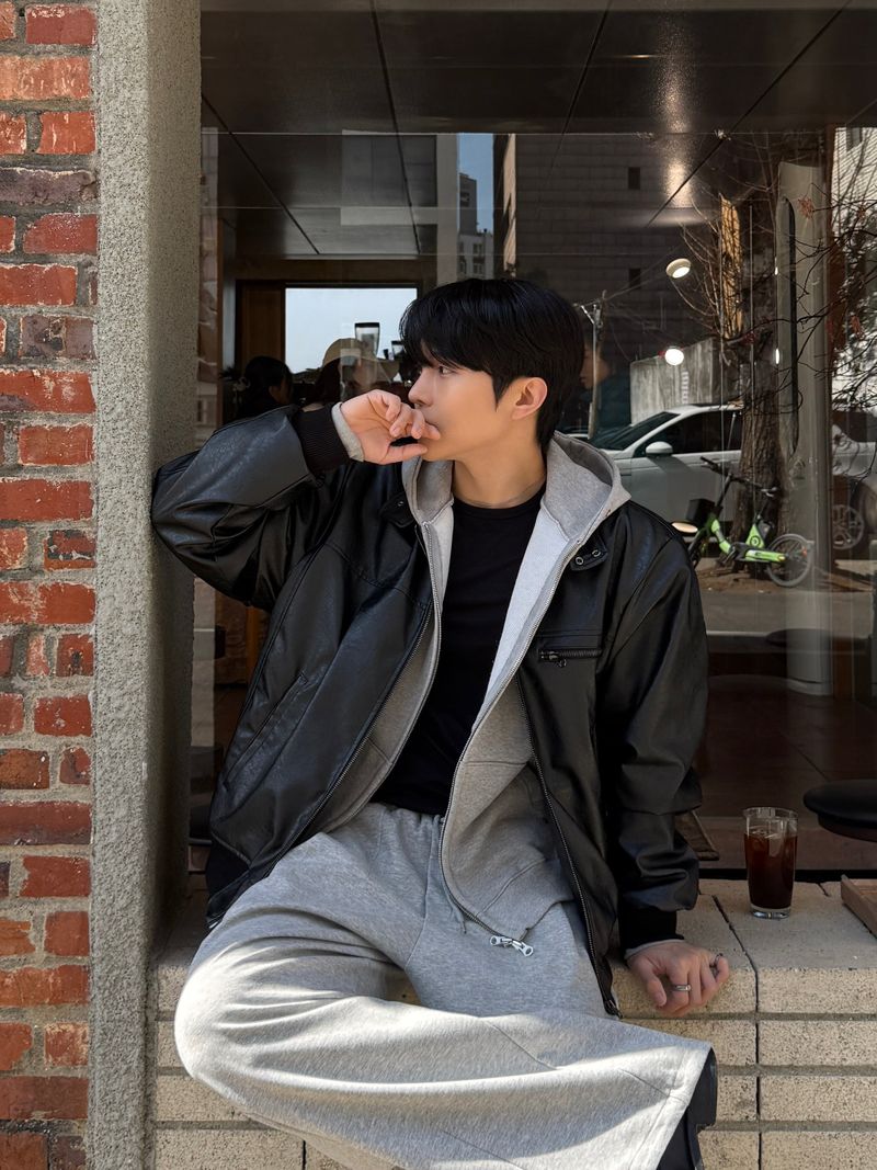 Core leather herrington jacket