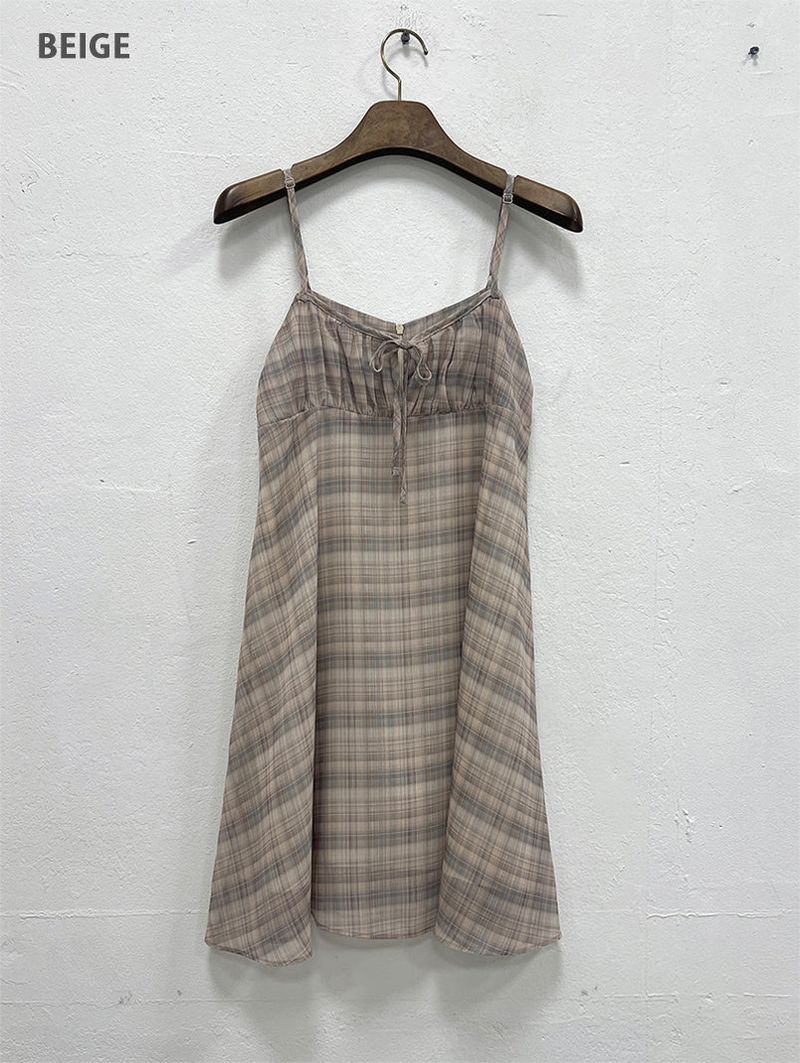 MAUVE CHECK MINI DRESS (3C)