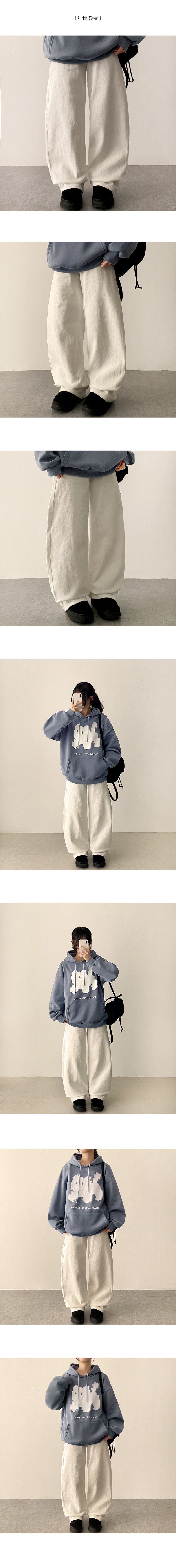 [Short & Long & Basic] Faure Pitchwashing Cotton Semi Wide Pants