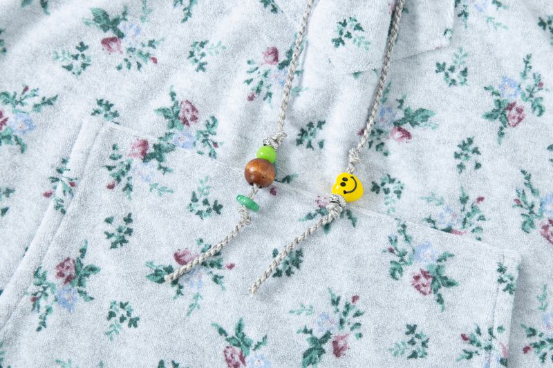 floral terry anorak grey