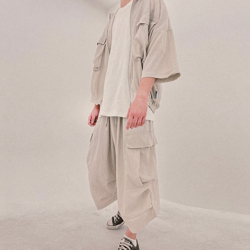 street shape capri shorts_beige