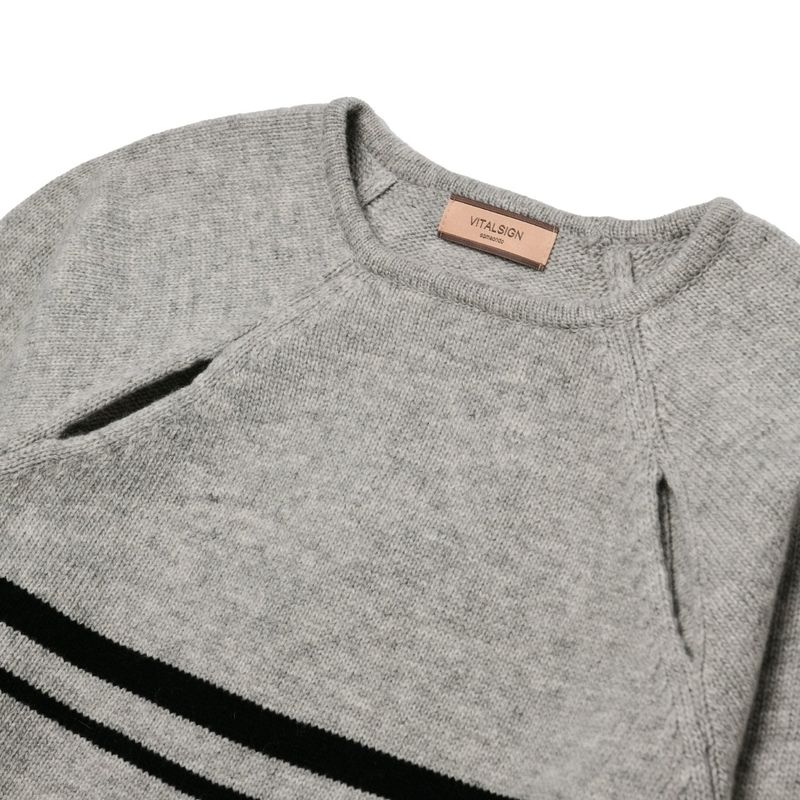 [LINE] Cut Out Line Knit Pullover (2colors)