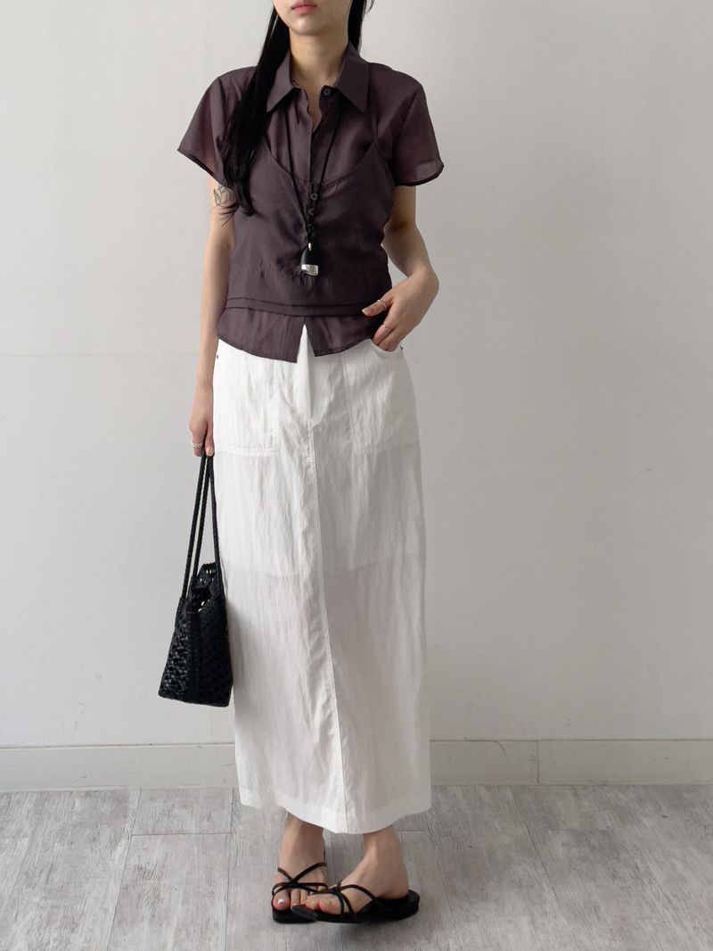[Bustier SET] Light Halter See-through Blouse