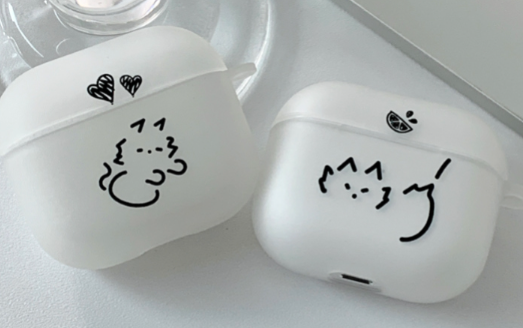 Poop cat AirPod case_matt